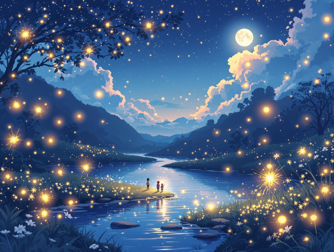 夏夜物语 · 星空与萤火虫 - AI漫剧精选专题 夏夜物语 · 星空与萤火虫